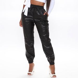 Leather joggers